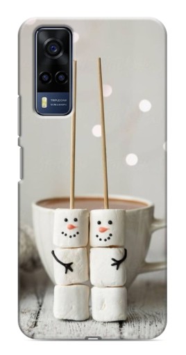 Силиконовый чехол с изображением "Снеговики из зефира" для VIVO Y53S