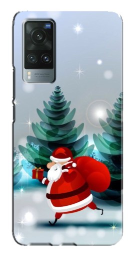 Чехол с картинкой "Дед Мороз с подарком" для Vivo X60 Pro
