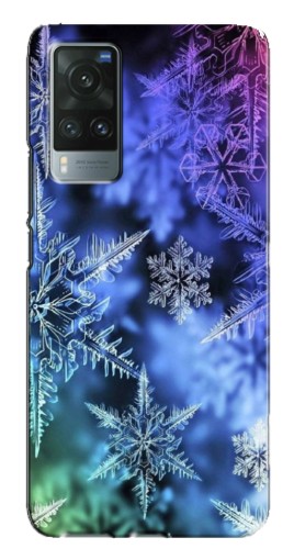 Силиконовый чехол с изображением "Разноцветные снежинки" для Vivo X60 Pro