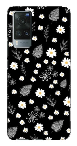 Силиконовый чехол с изображением "Ромашки на черном" для Vivo X60 Pro