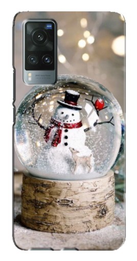 Чехол с принтом "Снеговик в шаре" для Vivo X60 Pro