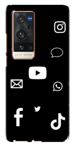 Чехол с печатью "Белые иконки" для Vivo X60 Pro Plus