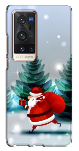 Чехол с печатью "Дед Мороз с подарком" для Vivo X60 Pro Plus