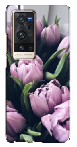 Чехол с картинкой "Сиреневые тюльпаны" для Vivo X60 Pro Plus