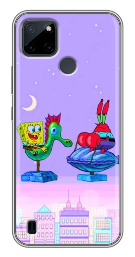 Силиконовый чехол с изображением "Крабс и Спанч Боб" для Realme C21Y