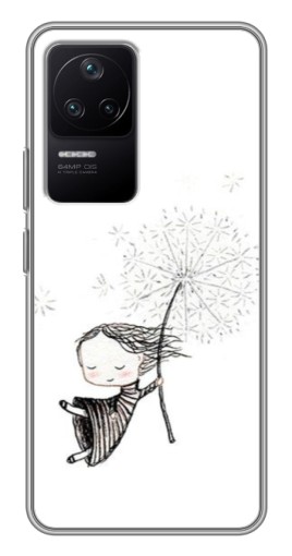 Чехол с картинкой "Девочка с одуванчиком" для Xiaomi POCO F4 (5G)