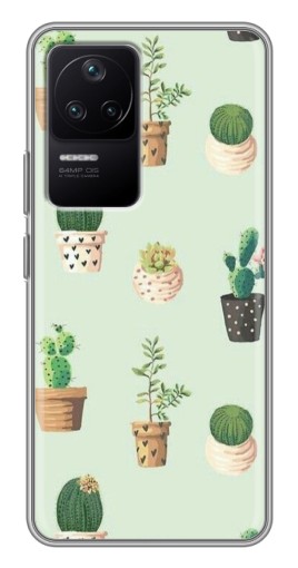 Чехол с печатью "Кактусы в горшочках " для Xiaomi POCO F4 (5G)