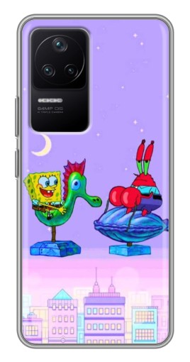 Чехол с принтом "Крабс и Спанч Боб" для Xiaomi POCO F4 (5G)