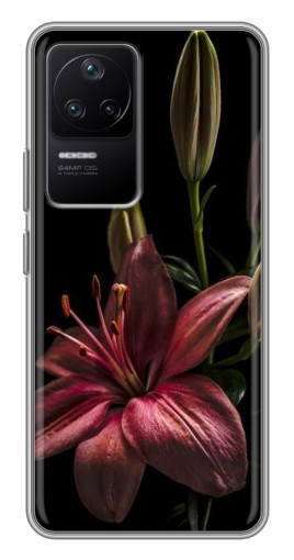 Силиконовый чехол с изображением "Красная лилия " для Xiaomi POCO F4 (5G)