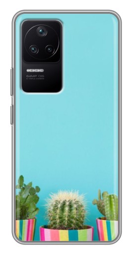 Силиконовый чехол с изображением "Маленькие кактусы" для Xiaomi POCO F4 (5G)