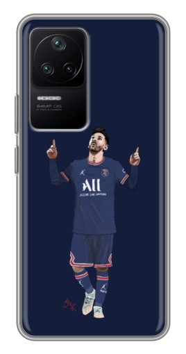 Силиконовый чехол с изображением "Месси в ПСЖ" для Xiaomi POCO F4 (5G)