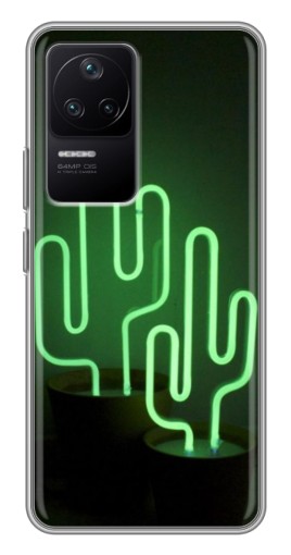 Силиконовый чехол с изображением "Неоновый кактус" для Xiaomi POCO F4 (5G)