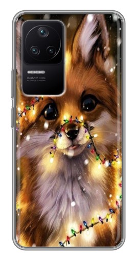 Силиконовый чехол с изображением "Новогодний лесенок" для Xiaomi POCO F4 (5G)