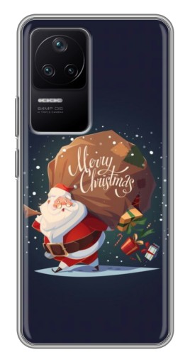 Силиконовый чехол с изображением "Санта с подарками" для Xiaomi POCO F4 (5G)