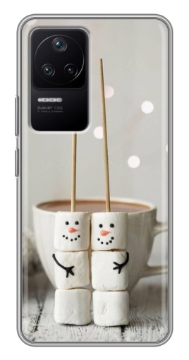 Чехол с картинкой "Снеговики из зефира" для Xiaomi POCO F4 (5G)