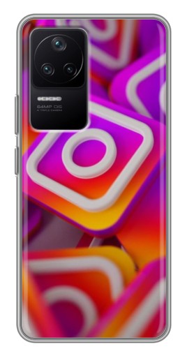 Чехол с картинкой "Значки Инстаграм" для Xiaomi POCO F4 (5G)
