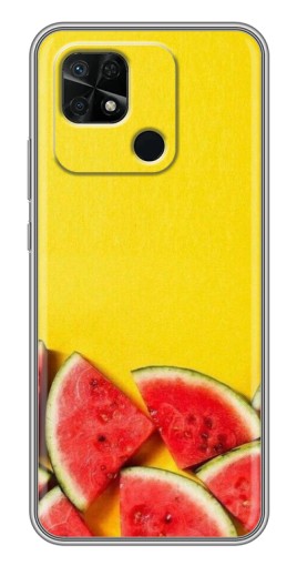 Чехол с печатью "Арбузики на желтом" для Xiaomi Redmi 10C