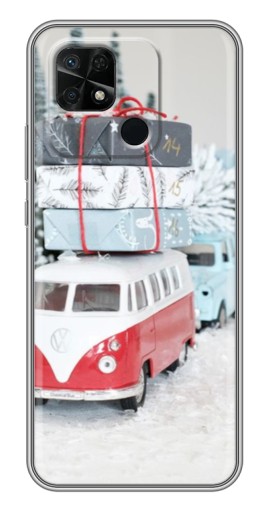 Чехол с печатью "Автобус с подарками" для Xiaomi Redmi 10C