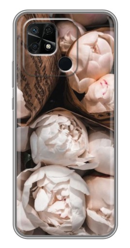 Чехол с картинкой "Букет пионов" для Xiaomi Redmi 10C