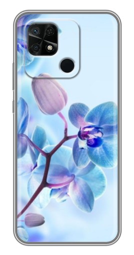 Силиконовый чехол с изображением "Голубые орхидеи" для Xiaomi Redmi 10C