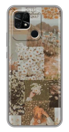 Чехол с картинкой "Коллаж ромашек " для Xiaomi Redmi 10C