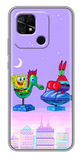 Чехол с принтом "Крабс и Спанч Боб" для Xiaomi Redmi 10C