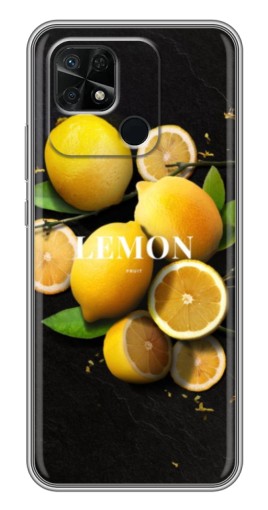 Чехол с печатью "Лимон на черном" для Xiaomi Redmi 10C