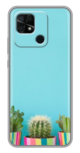 Чехол с картинкой "Маленькие кактусы" для Xiaomi Redmi 10C
