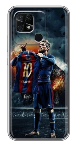 Силиконовый чехол с изображением "Месси с футболкой" для Xiaomi Redmi 10C