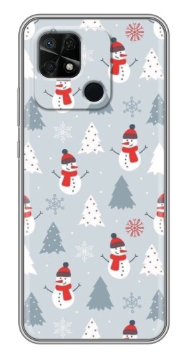 Чехол с печатью "Новогодний фон" для Xiaomi Redmi 10C
