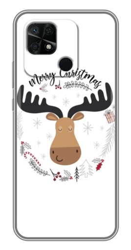 Чехол с принтом "Новогодний олень" для Xiaomi Redmi 10C