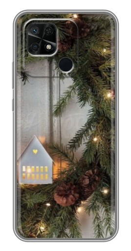 Чехол с картинкой "Новогодний венок" для Xiaomi Redmi 10C