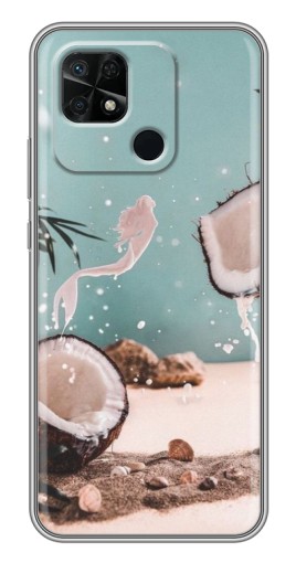 Чехол с картинкой "Половинки кокоса" для Xiaomi Redmi 10C
