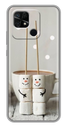 Чехол с принтом "Снеговики из зефира" для Xiaomi Redmi 10C