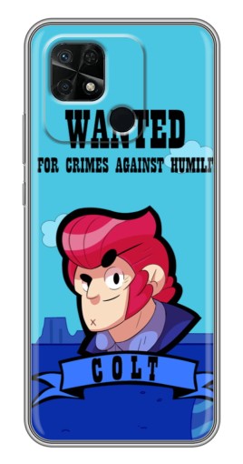 Силиконовый чехол с изображением "WANTED COLT" для Xiaomi Redmi 10C