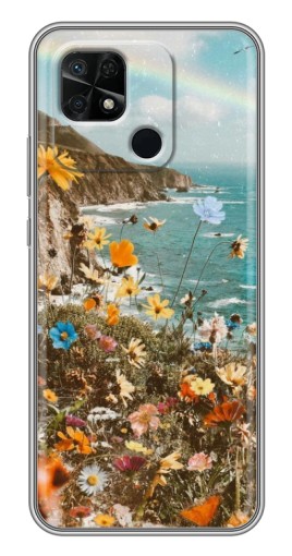 Чехол с картинкой "Яркие полевые цветы" для Xiaomi Redmi 10C
