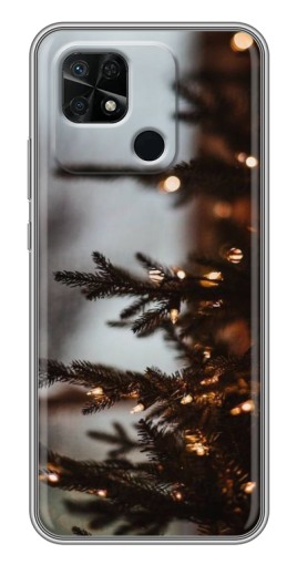 Чехол с печатью "Елка с гирляндой" для Xiaomi Redmi 10C