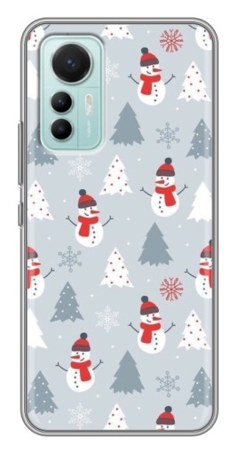 Чехол с печатью "Новогодний фон" для Xiaomi Mi 12 Lite