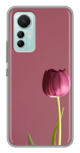 Чехол с картинкой "Розовый тюльпан" для Xiaomi Mi 12 Lite