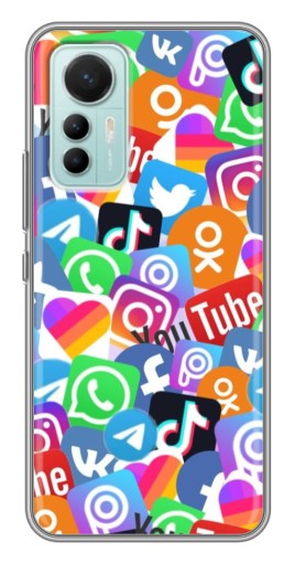 Чехол с принтом "Яркие иконки" для Xiaomi Mi 12 Lite