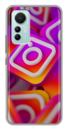 Чехол с принтом "Значки Инстаграм" для Xiaomi Mi 12 Lite
