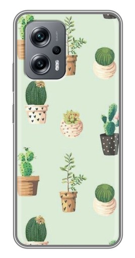 Чехол с принтом "Кактусы в горшочках " для Xiaomi POCO X4 GT