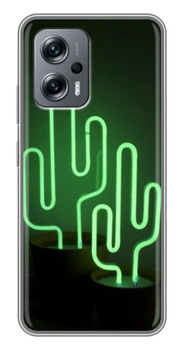 Чехол с картинкой "Неоновый кактус" для Xiaomi POCO X4 GT