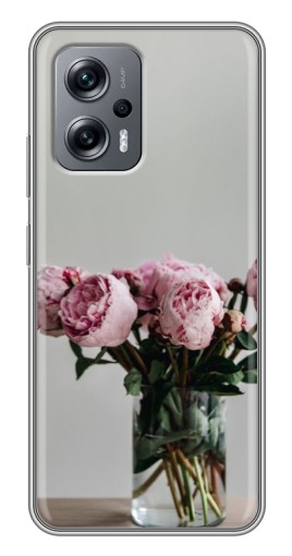 Чехол с картинкой "Пионы в вазе" для Xiaomi POCO X4 GT