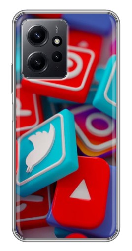 Силиконовый чехол с изображением "3Д эффект" для Xiaomi Redmi Note 12