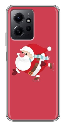 Силиконовый чехол с изображением "Дед Мороз на коньках" для Xiaomi Redmi Note 12