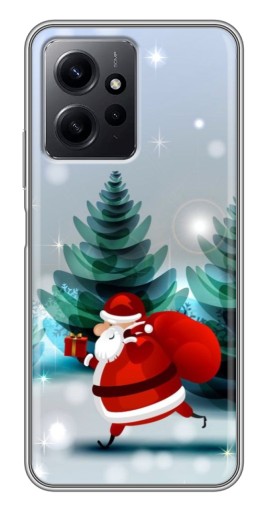 Чехол с печатью "Дед Мороз с подарком" для Xiaomi Redmi Note 12