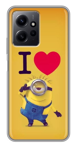 Силиконовый чехол с изображением "I Love Minion" для Xiaomi Redmi Note 12