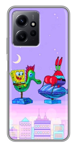 Силиконовый чехол с изображением "Крабс и Спанч Боб" для Xiaomi Redmi Note 12
