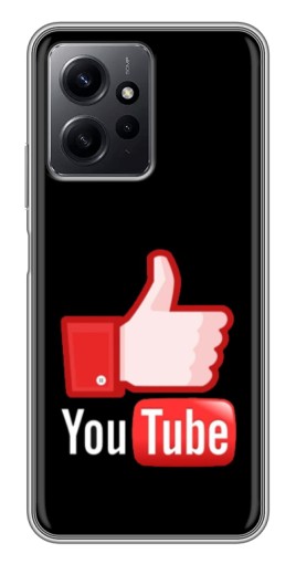 Чехол с принтом "Лайк YouTube" для Xiaomi Redmi Note 12